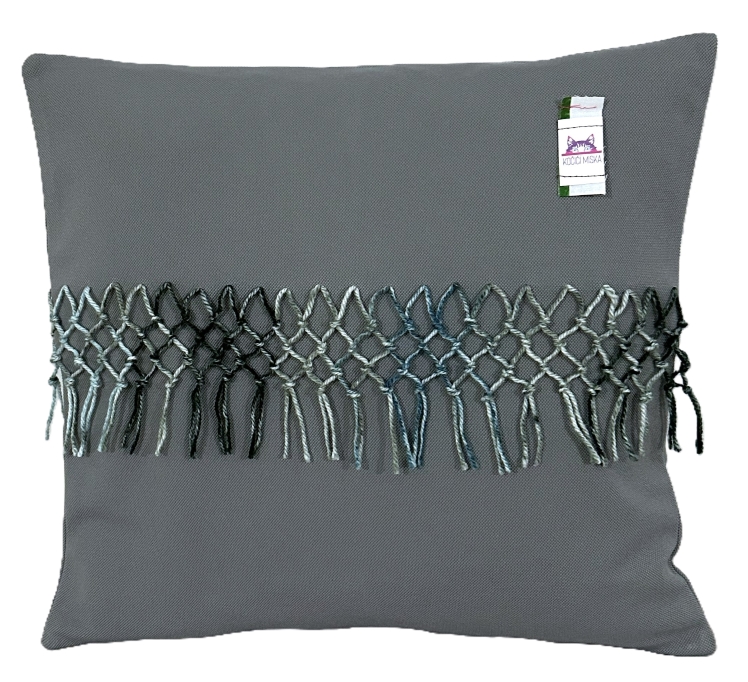 Potah na polštářek Šedý s aplikací